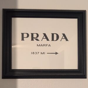Authentic Prada Marfa Black & White Framed Print Wall Art